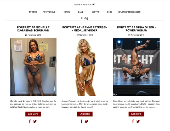 Poweraddict.dk - Spændende fitness webshop med stort potentiale