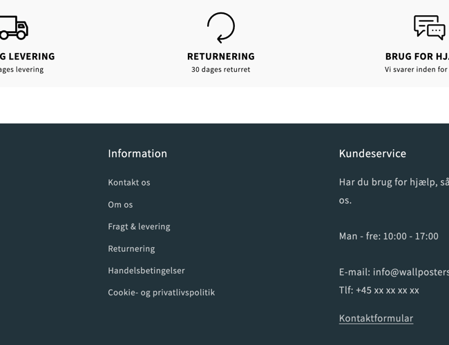 Dropshipping shop med salg af plakater - Avancen ligger på mellem 35-50%.