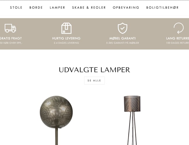 Salg af møbler gennem dropshipping