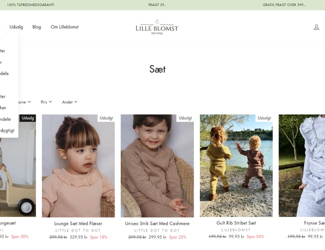 Kørende webshop med børnetøj - omsætning 2021: 59.078 kr. 