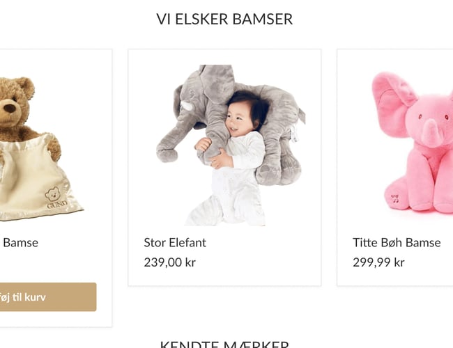 Unik webshop med salg af bamser og legetøj - Samlet omsætning 370.000 kr.
