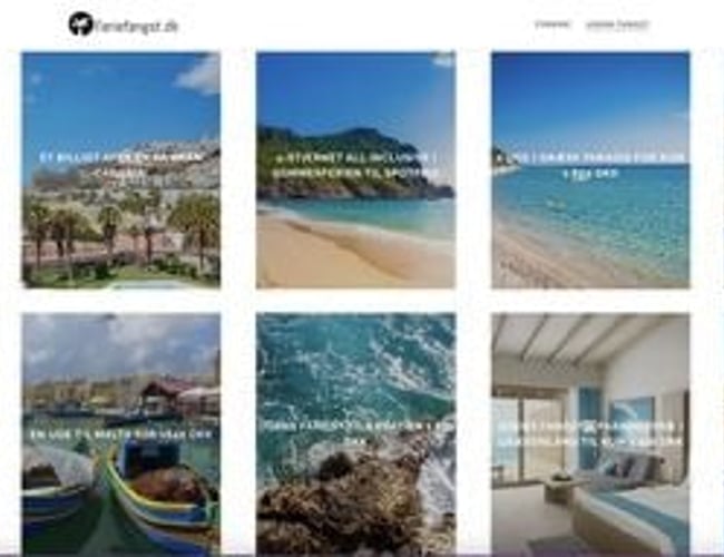 Affiliate Projekt fra 2017 - Feriefangst.dk - 8K Aktive brugere på sitet