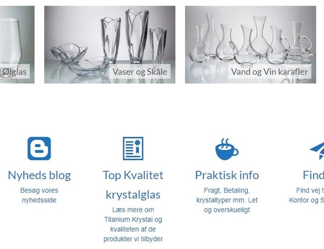 Webshop med krystalglas i top kvalitet fra Tjekkiet.