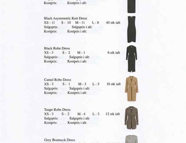 Salg af varelager af tøj 