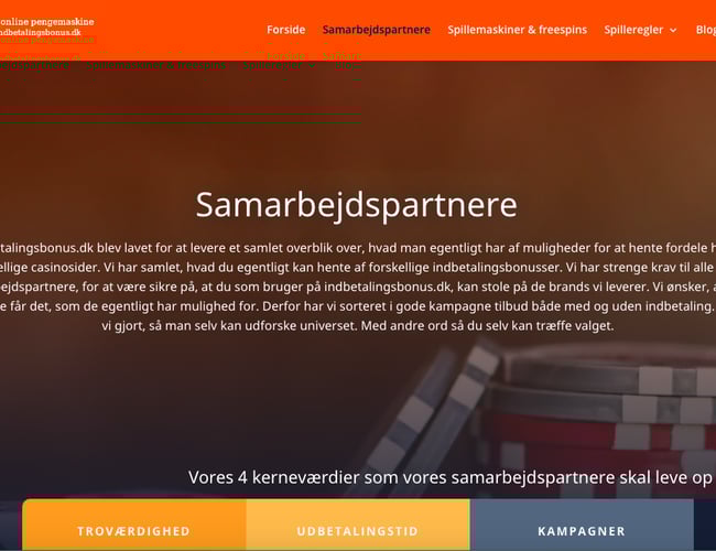 Komplet casino affiliatesite som har aftale med casinoer & et åbenlyst og godt domæne.