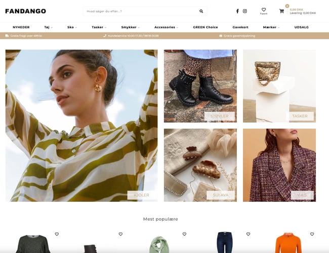 Webshop med salg af dametøj og accessories - Omsætning sidste år 2,2 mio. kr. - stort lager inkluderet