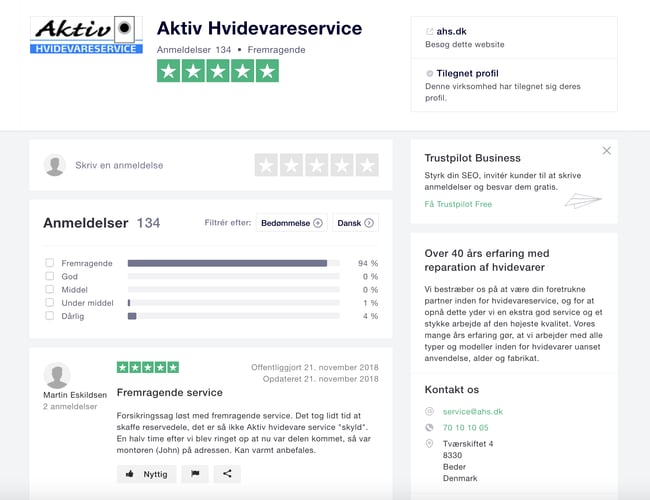  Ahs.dk - Landsdækkende Hvidevareservice i Nordsjælland - Omsætter pt for 1.2 mio. kr.