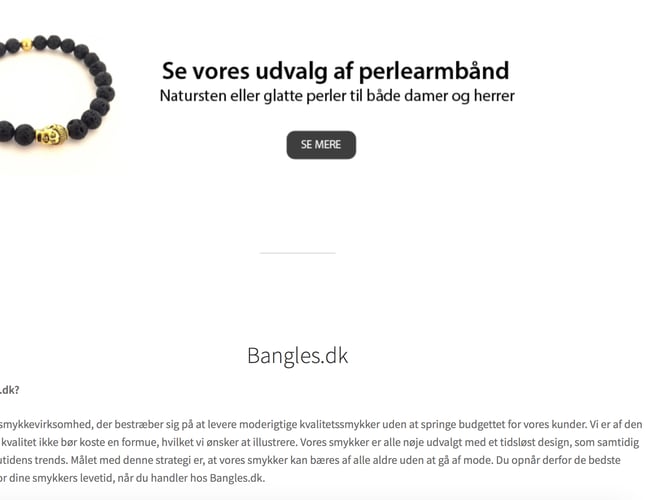 Køreklar webshop med salg af smykker