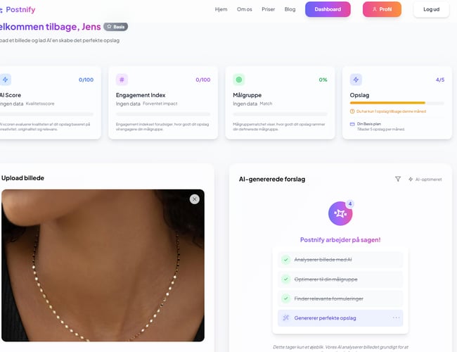 Postnify.dk – 100% automatiseret AI-platform til sociale medier – KLAR TIL OVERTAGELSE
