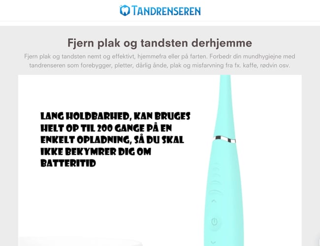 Køreklar dropshipping webshop Tandrenseren.dk