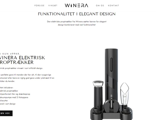 Lækker Webshop l  Winera.dk  l Inklusiv varelager