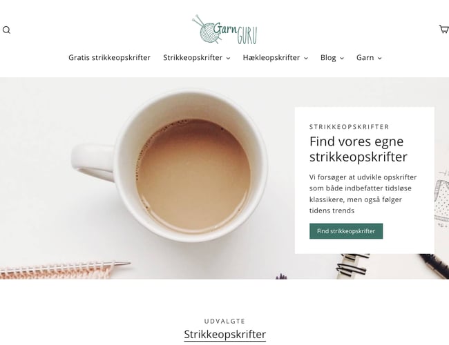 Webshop med digitale produkter - Høj dækningsgrad - Salg af vores egne strikkeopskrifter