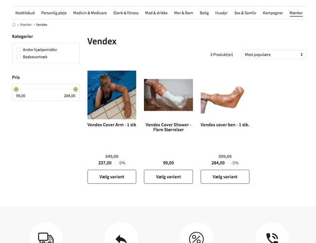 Vendex.dk - Produktionsvirksomhed med unikt produkt solgt i webapoteker - Dækningsgrad på ca. 85-90%