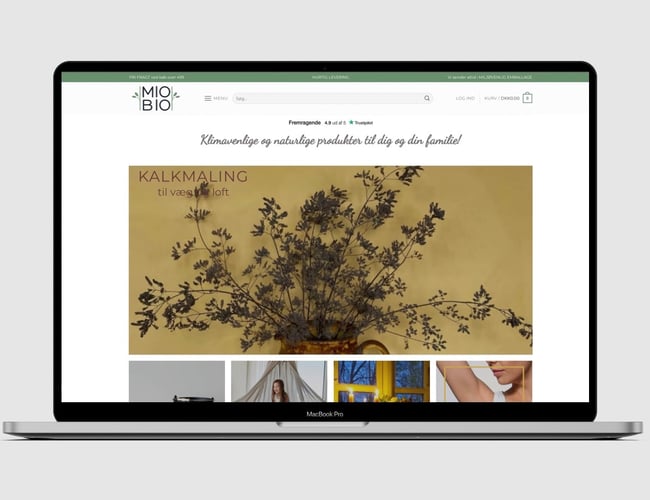 Populær bæredygtig webshop med klimavenlige produkter - Omsætning 2021: 735.000 kr. - 5 stjernet trustpilot med 1.034  anmeldelser