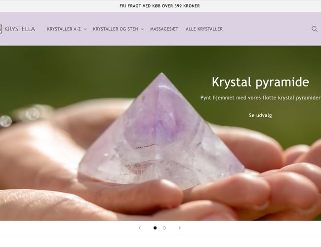 Webshop med krystaller og sten 