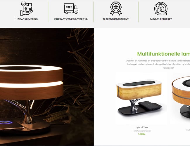 Webshop med salg af boliginteriør