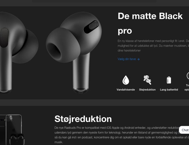 Unik dropshipping side med salg af branded høretelefoner. 