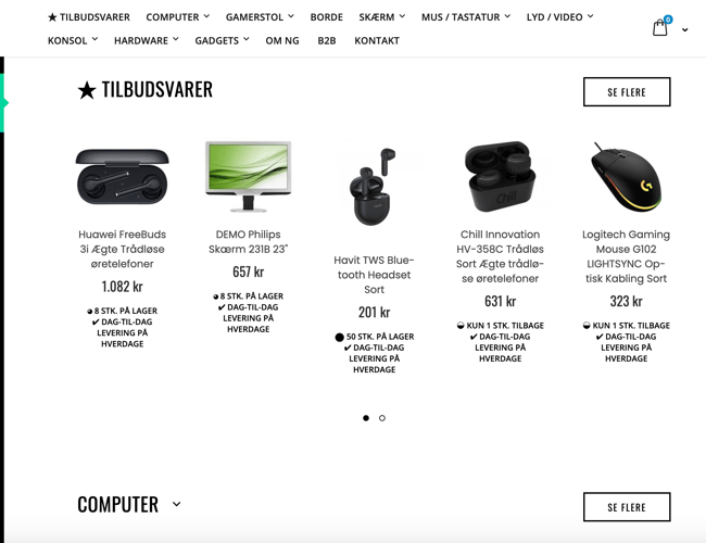 Gaming webshop med omsætning på 2.2 mio på 16 måneder