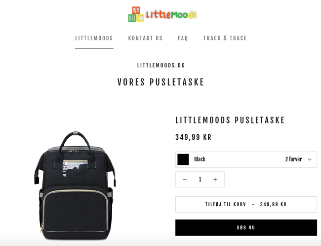 Klargjort Dropshipping Webshop med salg af Pusletaske/bord
