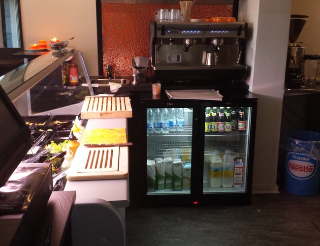 Bagel, sandwich og juice smoothies