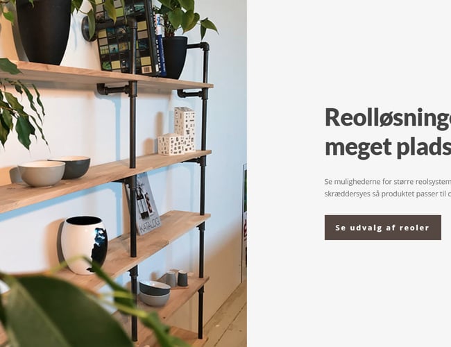 Produktion og webshop med træ og metal interiør