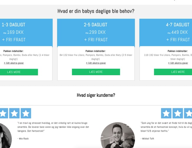 Smart koncept til baby og små børn - Smartble.dk - Abonnement på bleer + diverse forbrugsprodukter