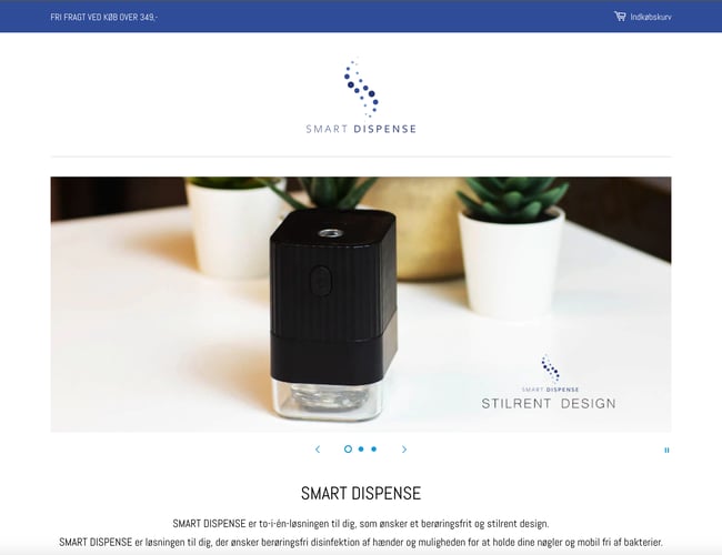 Webshop med salg af smarte dispensere. Stort varelager medfølger! - Omsat for 200.000 kr. 