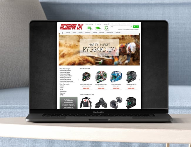 Mcgear.dk med motorcykelbeklædning - Omsætning siden 2014: ca. 700.000 kr. - Dropshipping