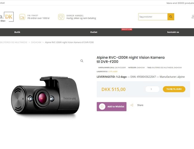 Dropshipping Biludstyr Webshop med mere end 30.000 produkter fra flere mærker.