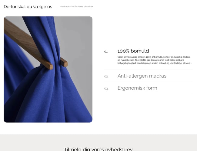 Babygyngen.dk - Webshop med slyngevugge -  med dropshipping leverandør!