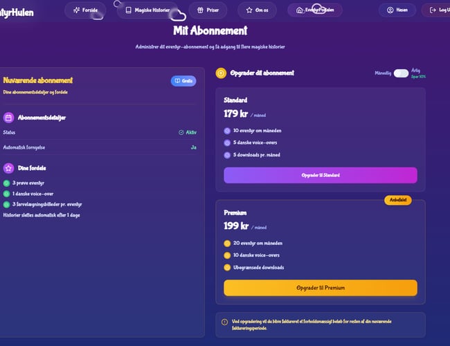 Eventyrhulen.nu – Magisk AI-historieunivers for børn 100% automatisere – KLAR TIL OVERTAGELSE (NEDSAT)