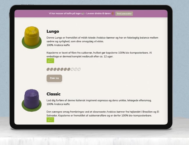 Abonnementswebsite med tilhørende shop med mdr. omsætning på 100.000 kr. 