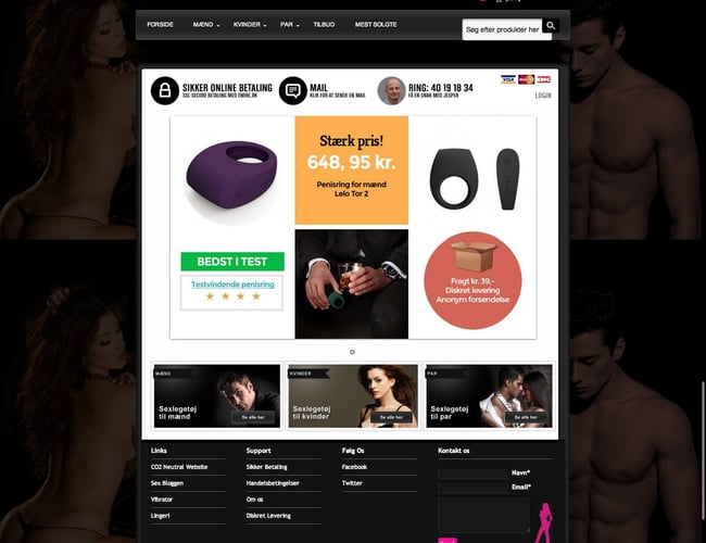 Veletableret 2 årig sexshop med facebook fanside. 