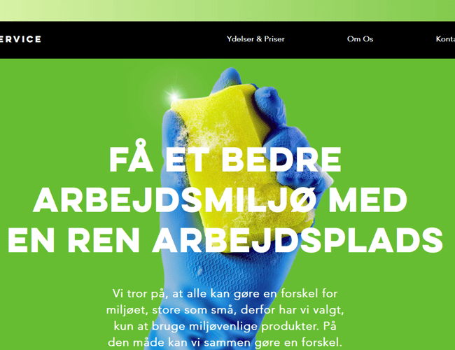 Hjemmeside til rengøringsvirksomhed