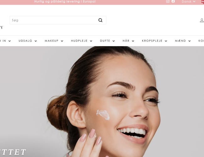 Dropshipping kosmetik & hudpleje webshop sælges