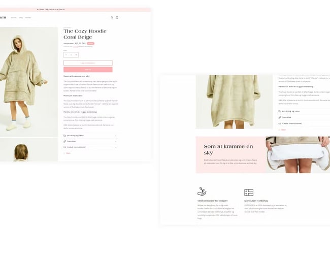 Webshop med stort potentiale! - salg af oversized hoodies i forskellige farver. - med et mindre varelager inkluderet