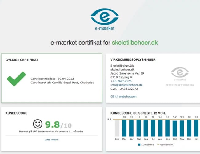 Skoletilbehoer.dk - Velkørende webshop med skoleting. - Omsætning i 2018: 503.830 kr.