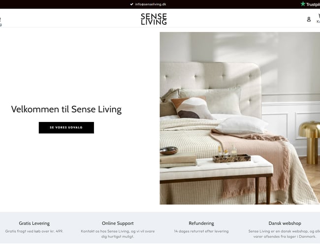 Klar-til-drift webshop med Trustpilot og Social Medie kanaler