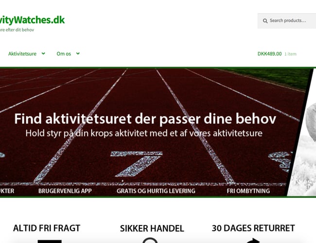 Ny pris: Køreklar webshop med salg af aktivitetsure