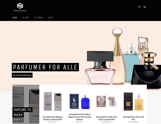 Dropshipping webshop med 3000 parfumer - klar til lancering