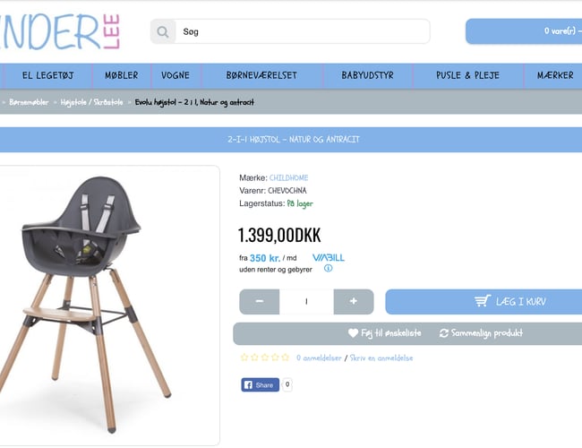 Kinderlee.dk - Dropshipping webshop med babyudstyr, legetøj og møbler til børn