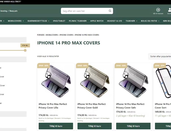 Stor detailwebshop - PanzerScreen.dk - Sælges - Omsætning 2022: 3.1 mio kr.