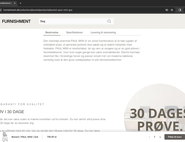 Furnishment | High end dropshipping møbelshop | 100% køreklar