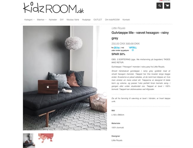  kidzROOM.dk - Webshop med interiør og møbler til børneværelset - Omsætning 2018: 200.000,-