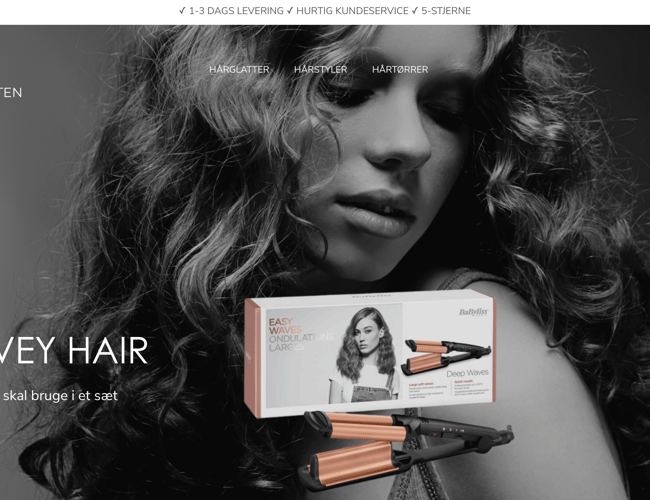 Køreklar webshop med salg af hårprodukter - START 2022 UD MED ET BRAG