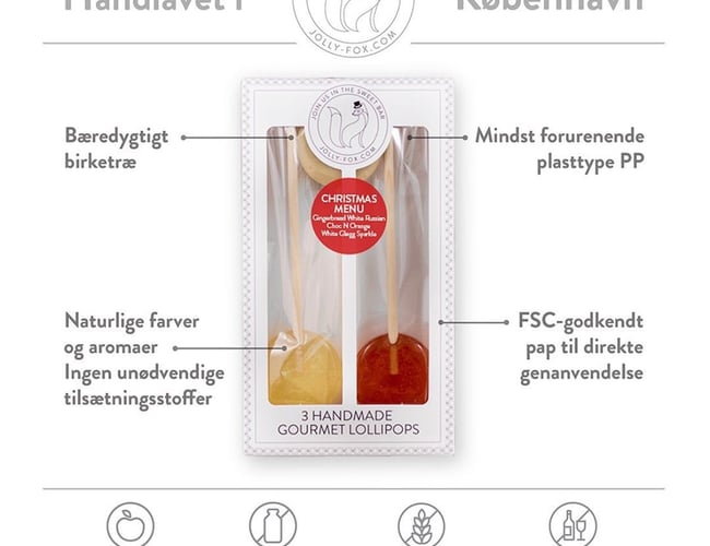Webshop med salg af cocktail lollipops og lollipops med logo - Til salg