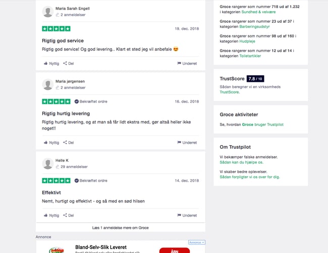 Groce.dk - 1.3 mio omsætning over 2.5 år - Dagligvarer produkter ligsom Normal (butikskæde)