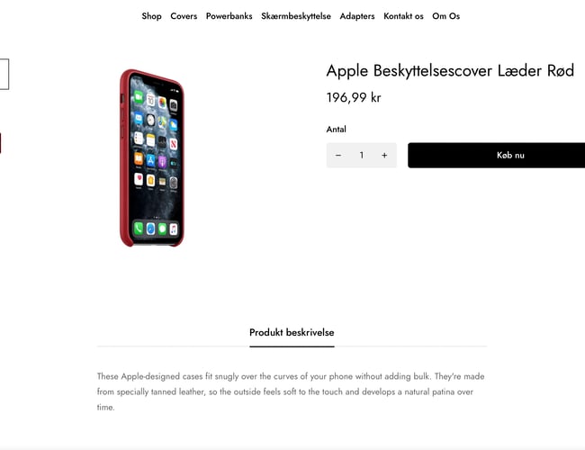 Webshop med salg af mobiltilbehør - START 2022 SOM IVÆRKSÆTTER!