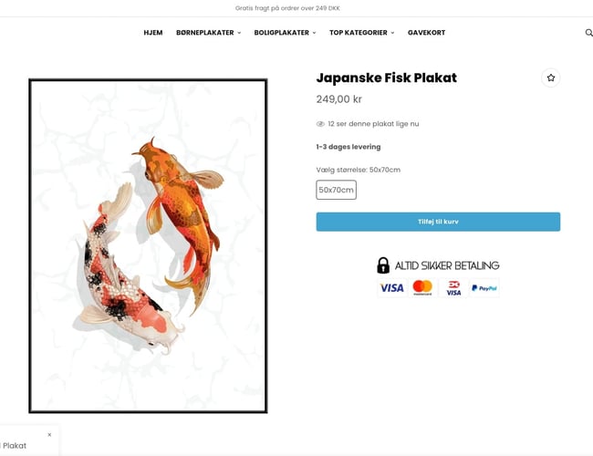 Plakatt.dk - Shopify webshop med plakater