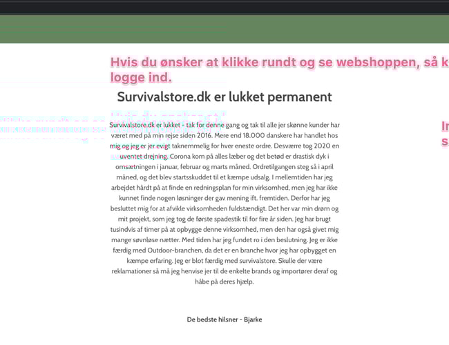 5 år gammel webshop med outdoor udstyr sælges - 2.8 mio i omsætning 2019
